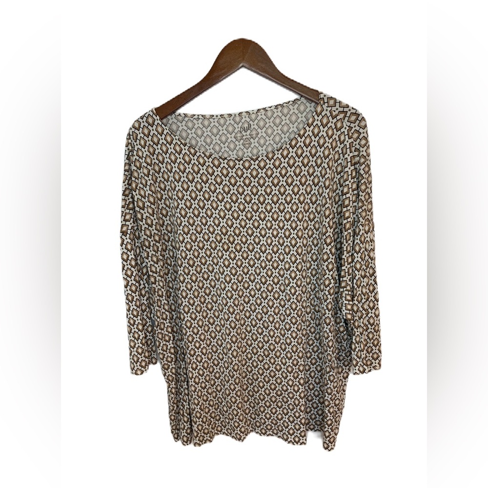 J Jill Easy Elliptical Print Tee Shirt Women’s Size 4X Rayon Tencel Geometric